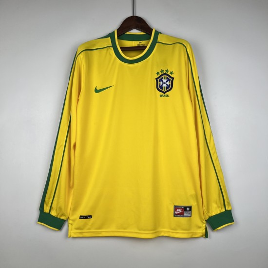 Brezilya 1998 Uzun Kollu İç Saha Retro Forması